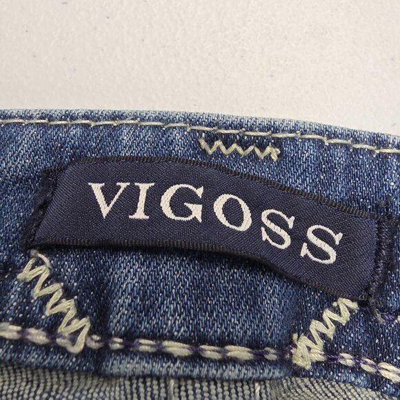 Vigoss Jeans Womens 6 L32 Blue Boot Cut Heritage Fit Embellished Pockets Stretch - Picture 7 of 14